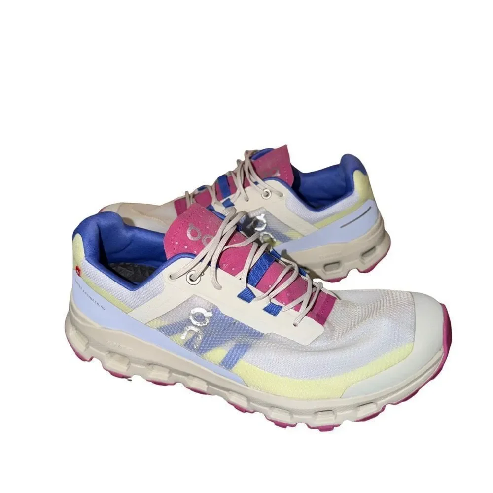 On Running Cloudflow Lightweight Women's Running Shoe - White/Pink/Blue 10.5